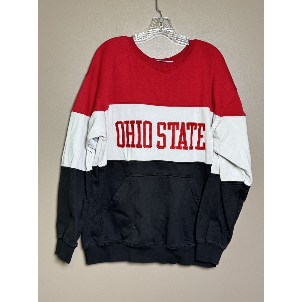 Profile Varsity Ohio State Buckeyes Sweatshirt Mens XXL Red White Black Striped